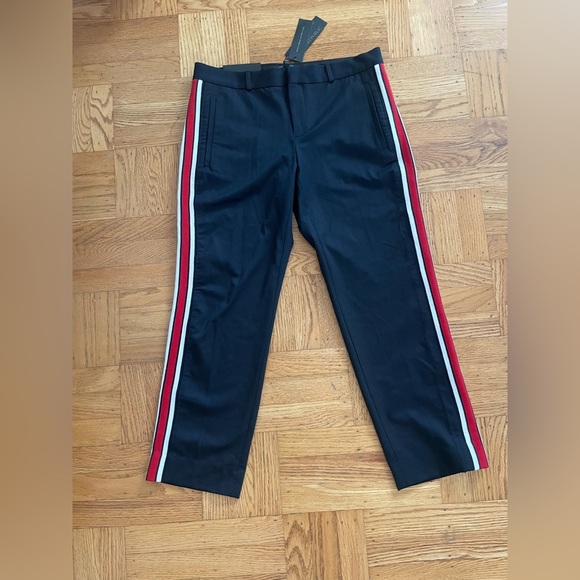 Banana Republic Navy Avery Pant w/ Red/White Racing Stripe, Women’s Size 6, NWT - Picture 2 of 14